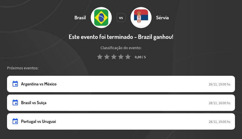 Palpite Brasil vs Sérvia